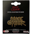 Alice Cooper Pin Badge: Dripping Logo Gold