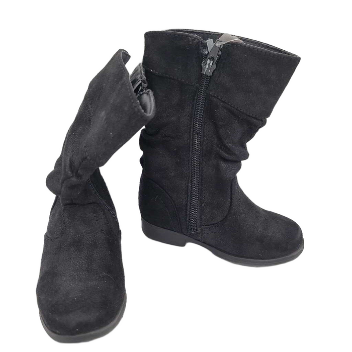 Calf Boots/Velvet Zip Up