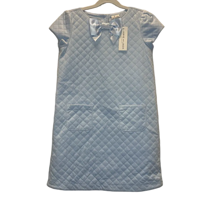 Capped Sleeve Velvet Quilted Dress/Pockets