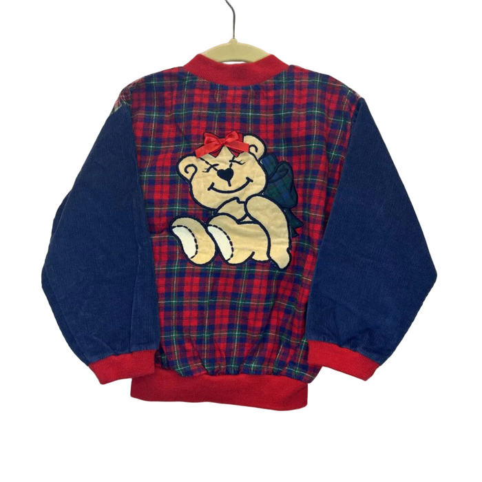 Corduroy Plaid Zip-Up Jacket