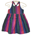 Cross Back Empire Waist Dress / Striped