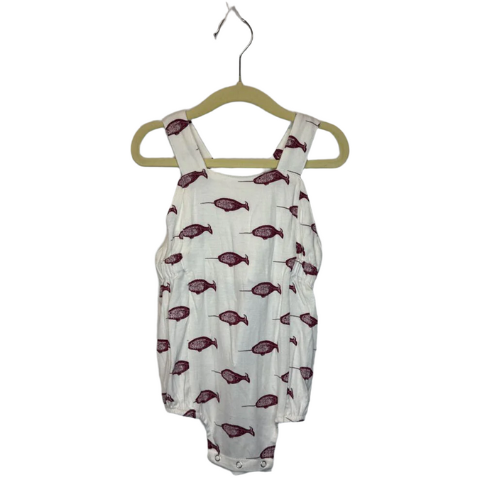 Cross Back Romper / Narwhal