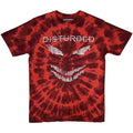 Disturbed Unisex T-Shirt: Scary Face (Wash Collection) - Red
