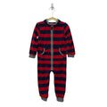 Fleece LS Footless Striped Romper / Moose