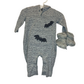Halloween Bats Romper w/Booties