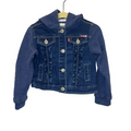 Hooded Denim Jacket / Cotton Sleeves