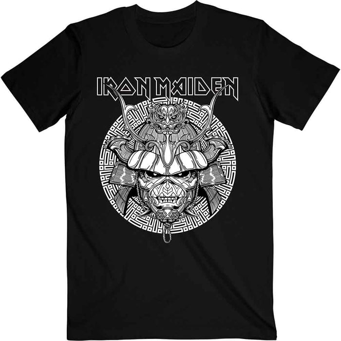 Iron Maiden Unisex T-Shirt: Senjutsu Samurai Graphic White - Black