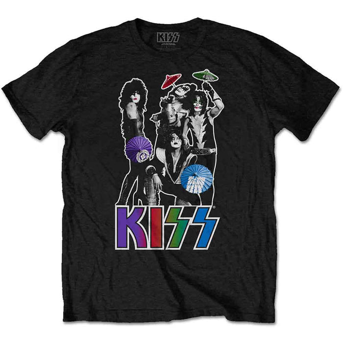 KISS Unisex T-Shirt: Umbrellas - Black