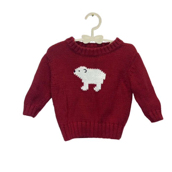 LS Cardigan Sweater / Polar Bear