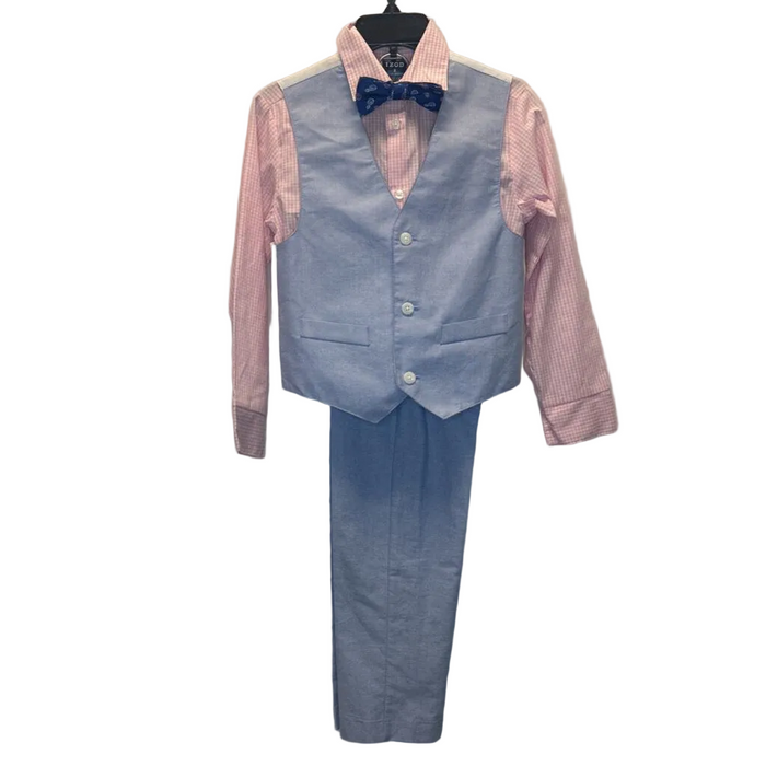 LS Checkered Shirt Vest/Pants Set/Bowtie