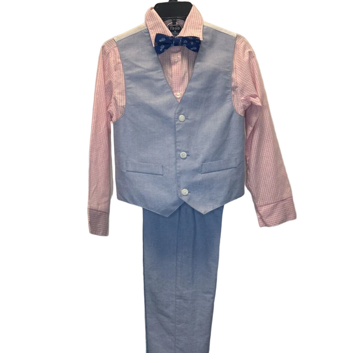 LS Checkered Shirt Vest/Pants Set/Bowtie