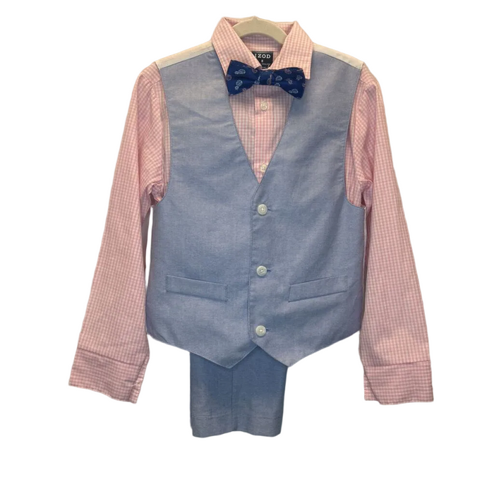 LS Checkered Shirt Vest/Pants Set/Bowtie