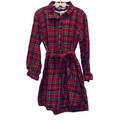 LS Christmas Plaid Dress/Belted Waist
