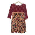 LS Empire Waist Dress/Polka Dot/Flowers