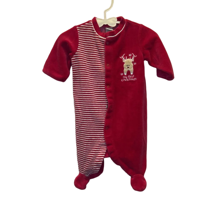LS Fleece Footed Christmas Onesie