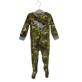 LS Fleece Footed Onesie / Camo Dino