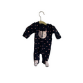 LS Fleece Footed Onesie / Hearts