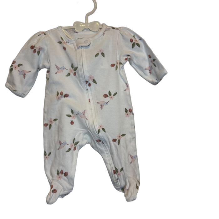 LS Footed Romper / Flowers