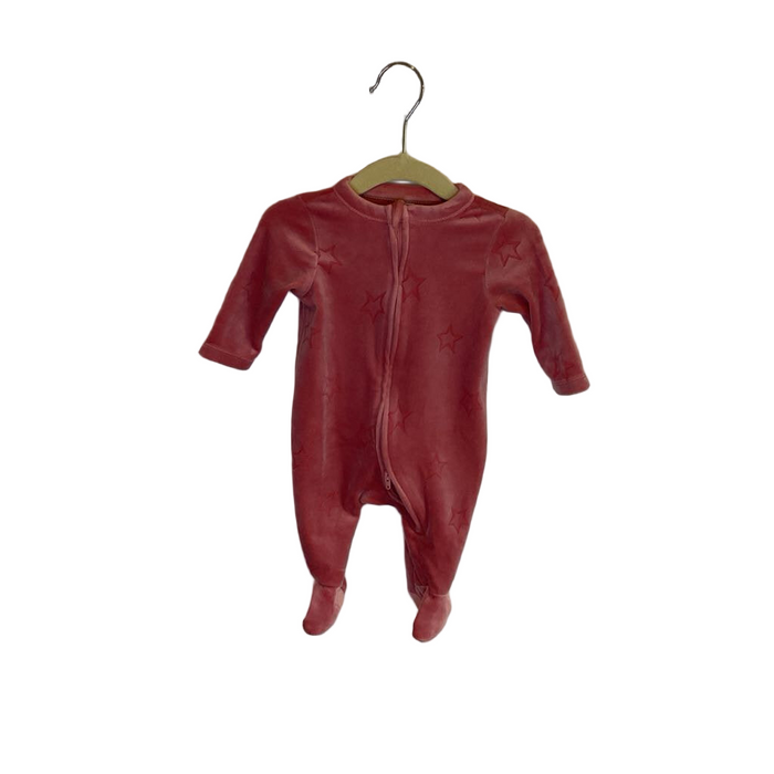 LS Footed Velvet Onesie / Stars