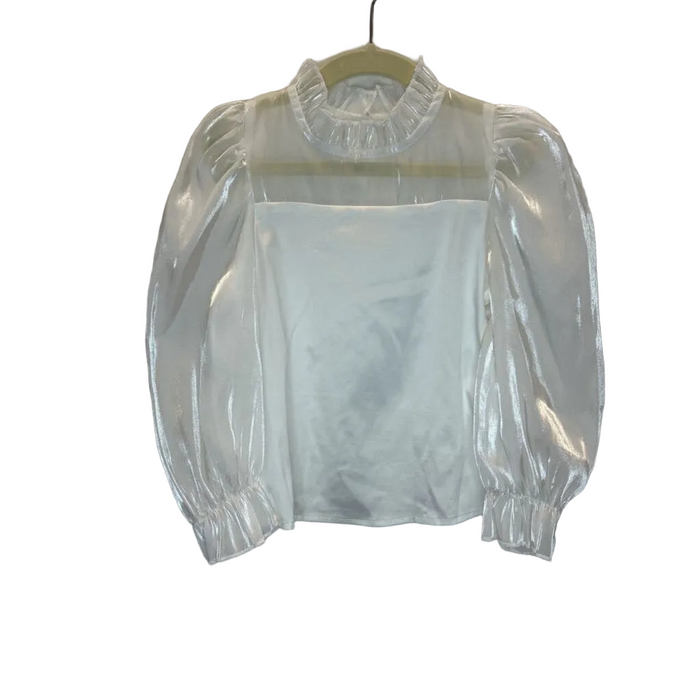 LS High Neck Ruffle Shirt