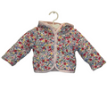 LS Hooded Quilted Snap Down Coat/Floral