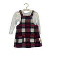 LS Shirt and Suspender Dress Set/Plaid