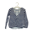 LS Stripe Button Up Blouse / Open Back