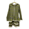 LS Striped Button Down Dress / Hood