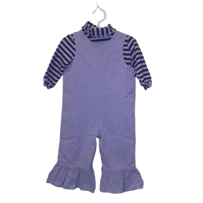 LS Striped Shirt + Corduroy Overalls