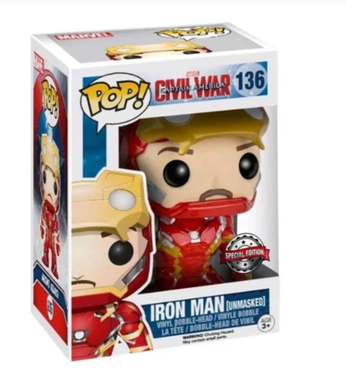 Marvel - Captain America: Civil War - Iron Man (Unmasked) - Special Edition Funko Pop! (136)