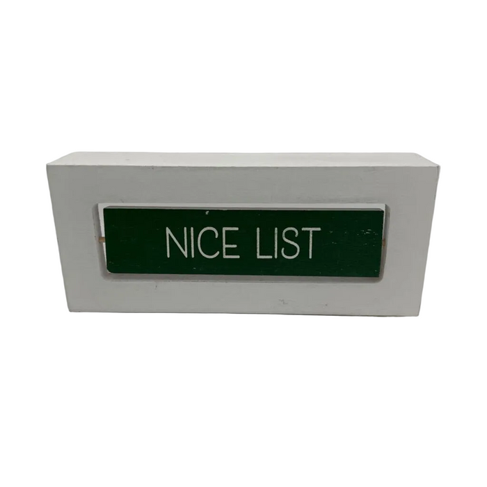 Naughty / Nice List Wooden Flip Sign