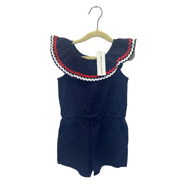 Ruffle Collar Polka Dot Romper