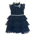Ruffle Neck & Sleeves Formal Dress
