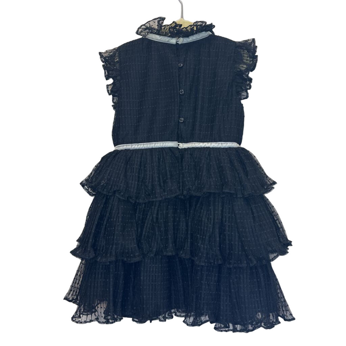 Ruffle Neck & Sleeves Formal Dress