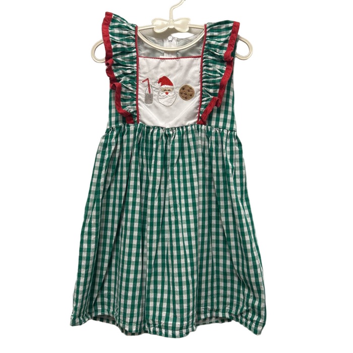 Ruffle Sleeve Checkered Dress