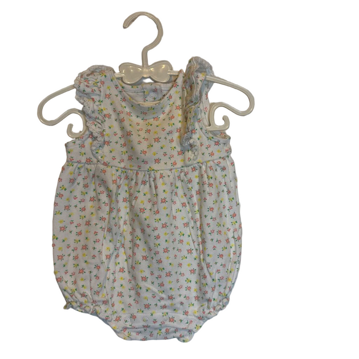 Ruffle Sleeve Romper / Flowers