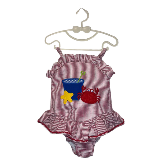 Seersucker One Piece Bathing Suit
