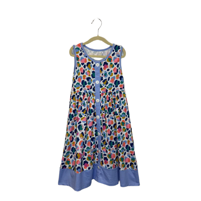 Sleeveless Dress/Rainbow Cheetah
