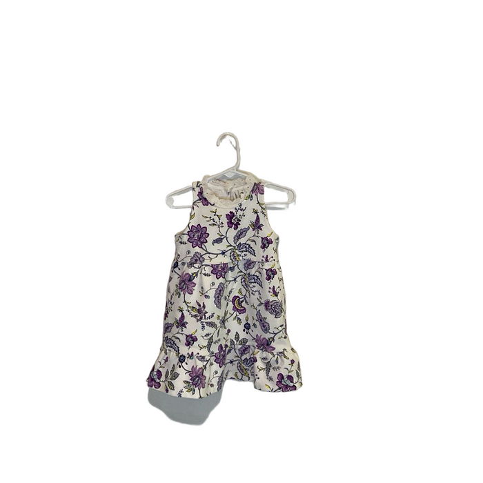 Sleeveless Lace Collar Dress / Flowers