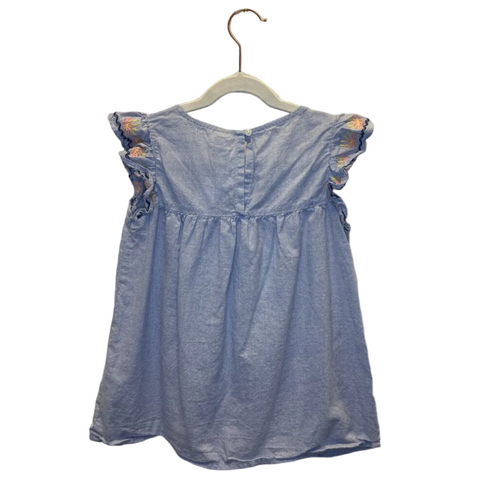 SS Cotton Shirt Ruffle Sleeve