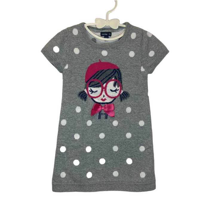 SS Sweater Dress / Girl Face + Dots