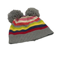Striped Winter Hat / Poms