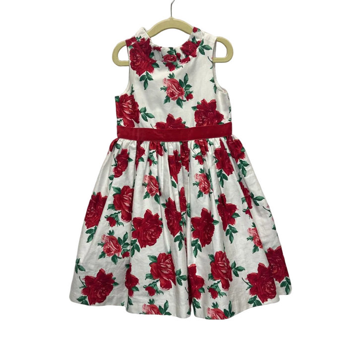 Tank Top Ruffle Collar Dress/Roses/Velvet Waist Ribbon