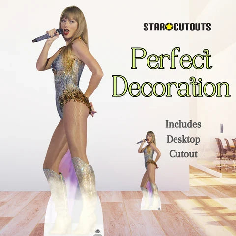 Taylor Swift - Taylor On Stage - Lifesize Cardboard Cut Out With Mini - Height 183cm