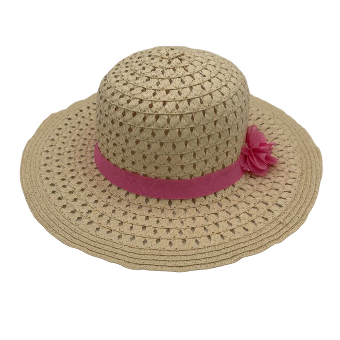 Woven Paper Easter Hat/Pink Bow