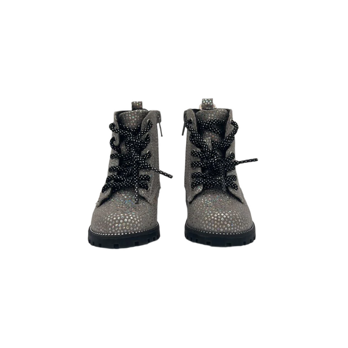 Zip + Lace Up Boots / Glittery