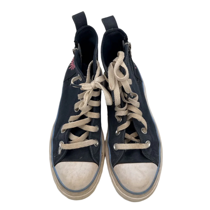 Zip + Lace Up High Top Sneakers