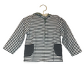 Zip Up Hooded Striped Sweater