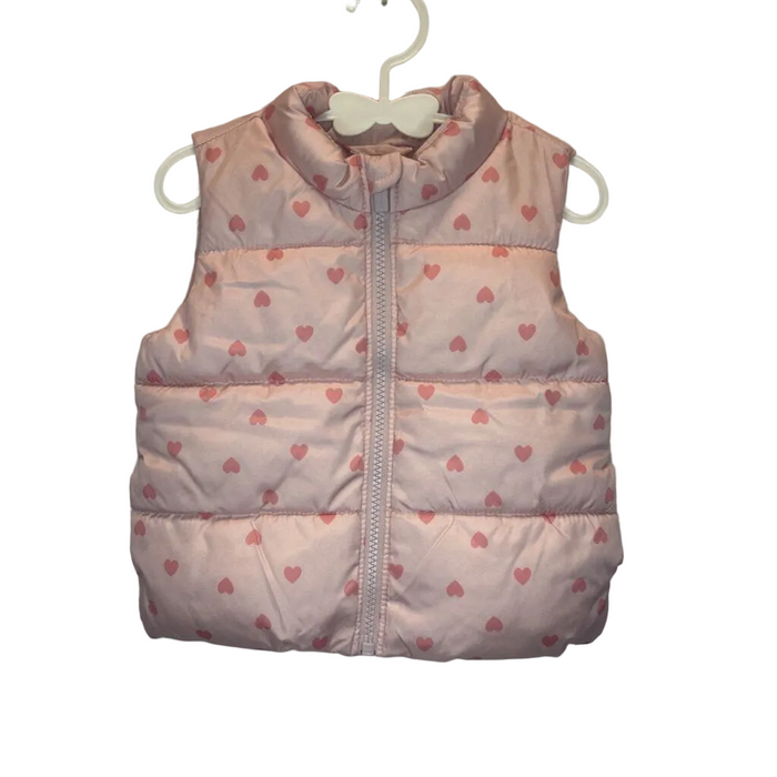 Zip Up Puffer Vest / Hearts